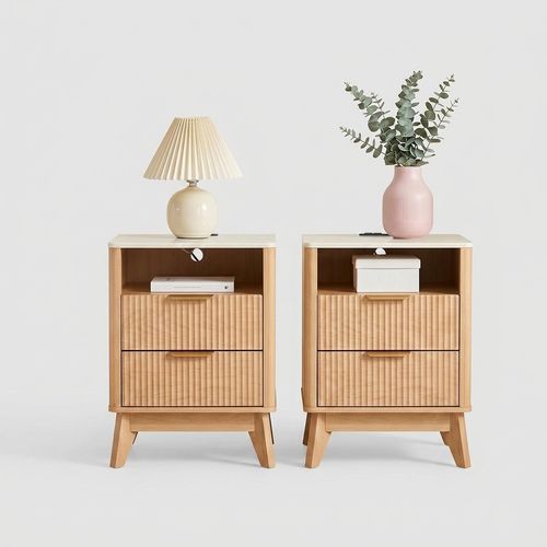 YIORTWO Charging-Station Nightstand Set