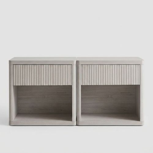 YIORTWO Nightstand Set of 2 with Open Shelf