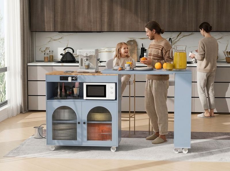 YIORTWO Rolling Kitchen Island Cart