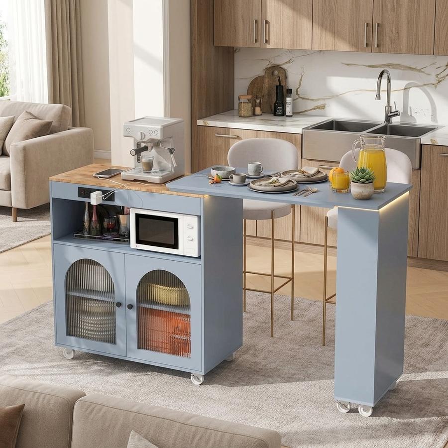 YIORTWO Rolling Kitchen Island Cart