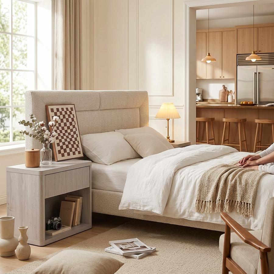 YIORTWO Nightstand Set with Open Shelf